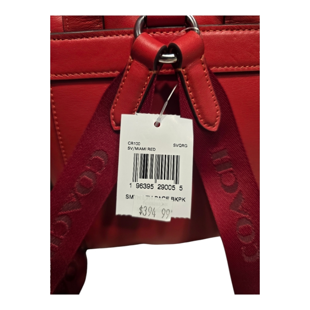 NWT Coach CR100 Pace Backpack Smooth Leather Miami Red - Picture 15 of 15